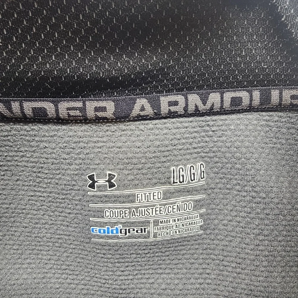 Under Armour ColdGear Men's L Fitted 1/4 Zip Pullover Black Athletic Training‎